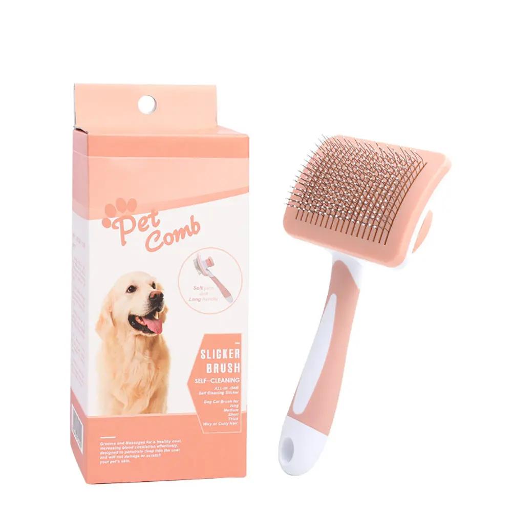 Self Cleaning Slicker Brush for Dogs and Cats - One Click Cleaning - AllvueCo
