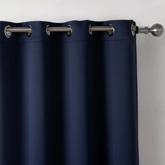 Dark Blue Bedroom Blackout Fabric Printed Curtains - Stylish Window Treatment - AllvueCo