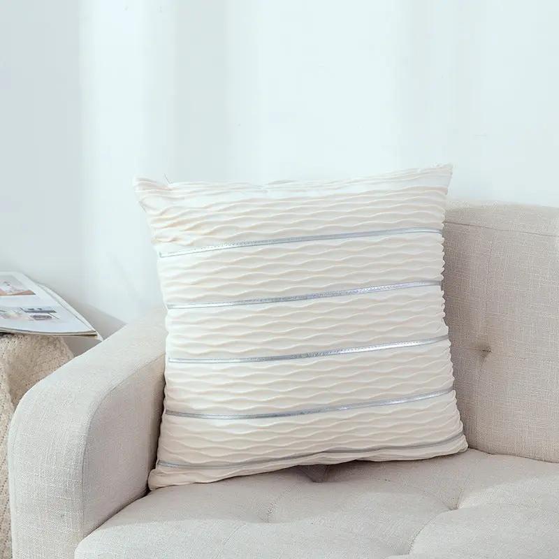 Simple Luxury Striped Velvet Pillow Cover for Sofa Cushion - AllvueCo
