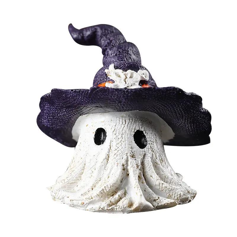 Resin Decoration Halloween Wizard Hat Ghost Ornaments - Festive Decor - AllvueCo