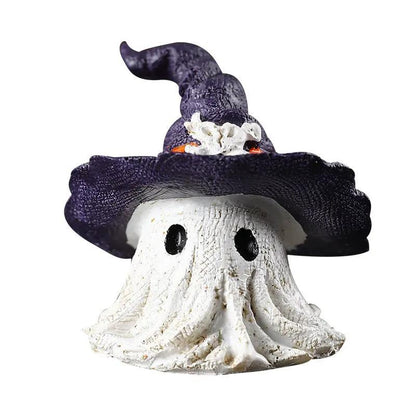 Resin Decoration Halloween Wizard Hat Ghost Ornaments - Festive Decor - AllvueCo