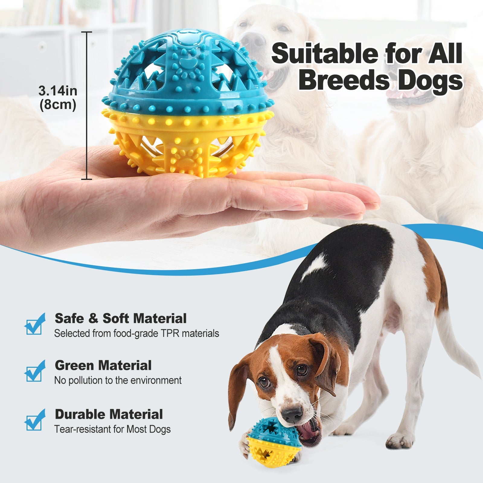 Dog Chew Toy – Teeth Grinding & Food Dispensing Sound Ball for Dogs - AllvueCo