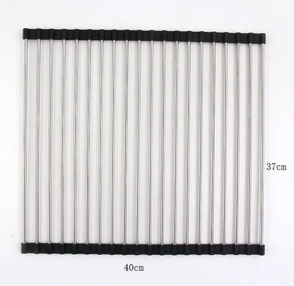 Folding Kitchen Drain Sink Rack Stainless Steel - Space-Saving Design - AllvueCo