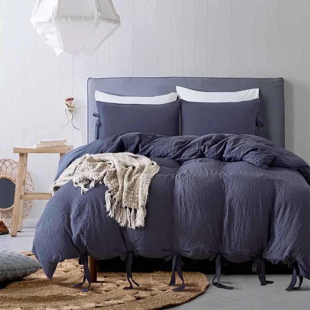 Solid Color Tape Bedding Set - Elegant Comfort and Stylish Design for Your Bedroom