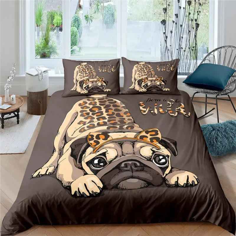 3D Pug Bedding Set - Stylish Digital Printing Home Decor