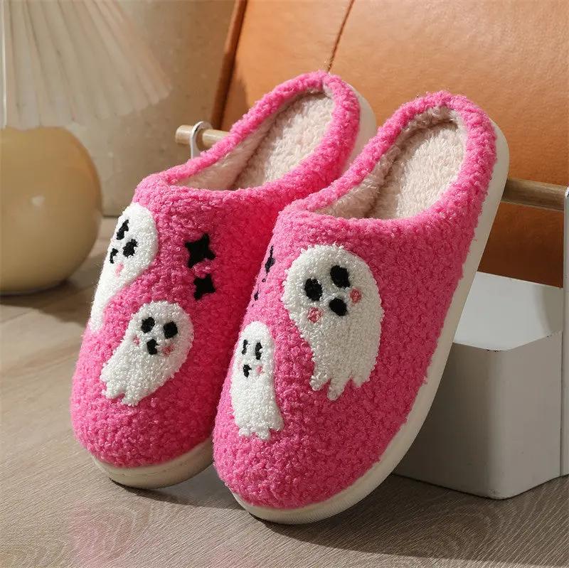Halloween Cartoon Ghost Cotton Slippers for Women - Indoor Slippers - AllvueCo