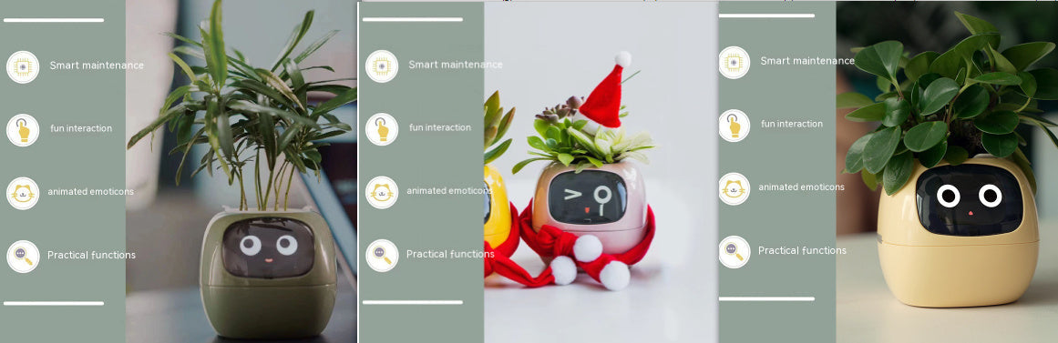 Smart Planter with AI Sensors – Interactive Plant Care with 49+ Expressions & Real-Time Monitoring AllvueCo