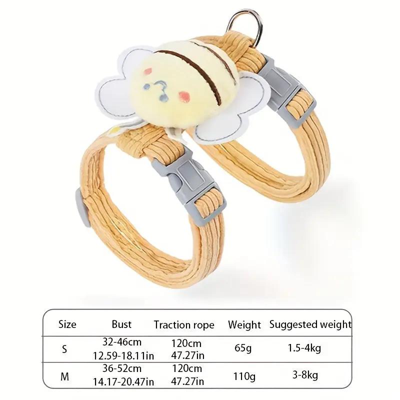 Cat Harness Leash Set with Cute Bee Plaid - Adjustable Escape Proof - AllvueCo