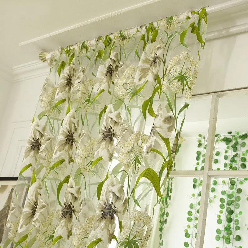 White Striped Yarn Translucent Curtain for Bedroom Decor - AllvueCo