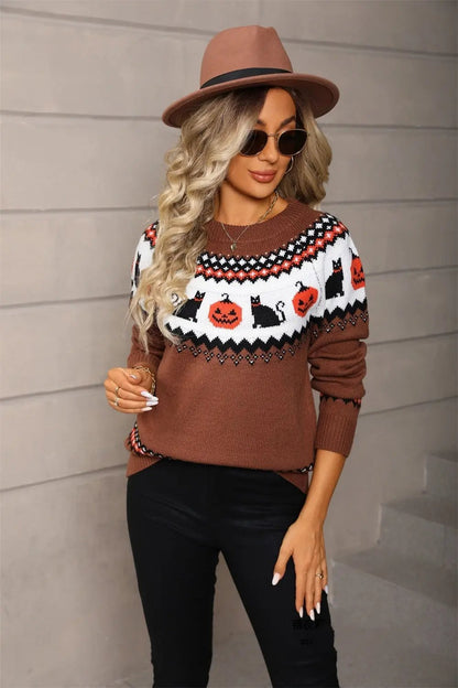 Women's Oversized Knit Christmas Sweater - Cozy Holiday Apparel - AllvueCo