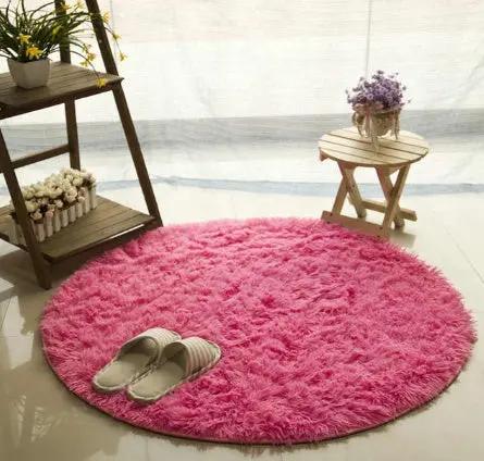 Fluffy Round Rug Carpets for Living Room Decor - Faux Fur Area Rug - AllvueCo