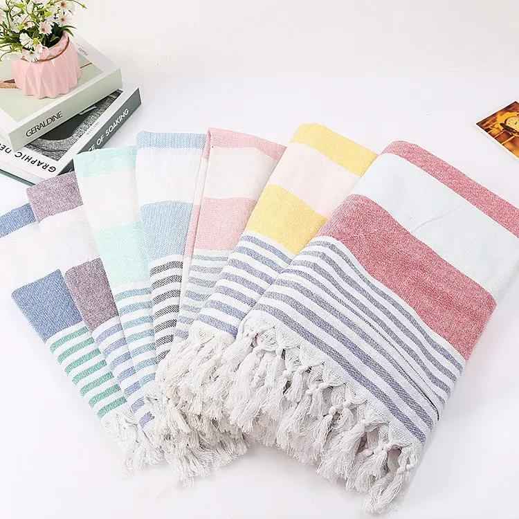 Cotton Striped Beach Towel 100x180cm - Stylish Striped Beach Towel for Fun in the Sun