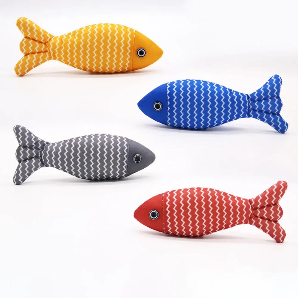 Burlap Fish Catnip Cat Toy, Throw Pillow, Teething Cat Toy, | Electronic Learning Toys - AllvueCo