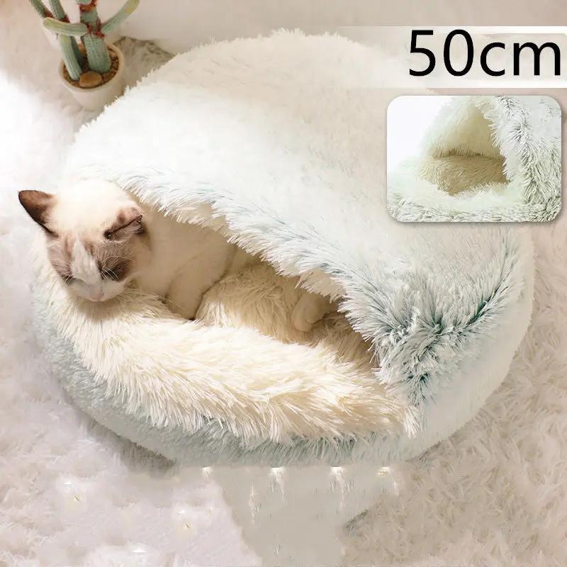 2 In 1 Dog And Cat Bed Pet Winter Bed Round Plush Warm Bed H | Other My Store