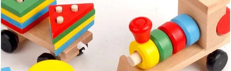 Wooden Three-Section Train – Educational Pull Toy for Toddlers AllvueCo