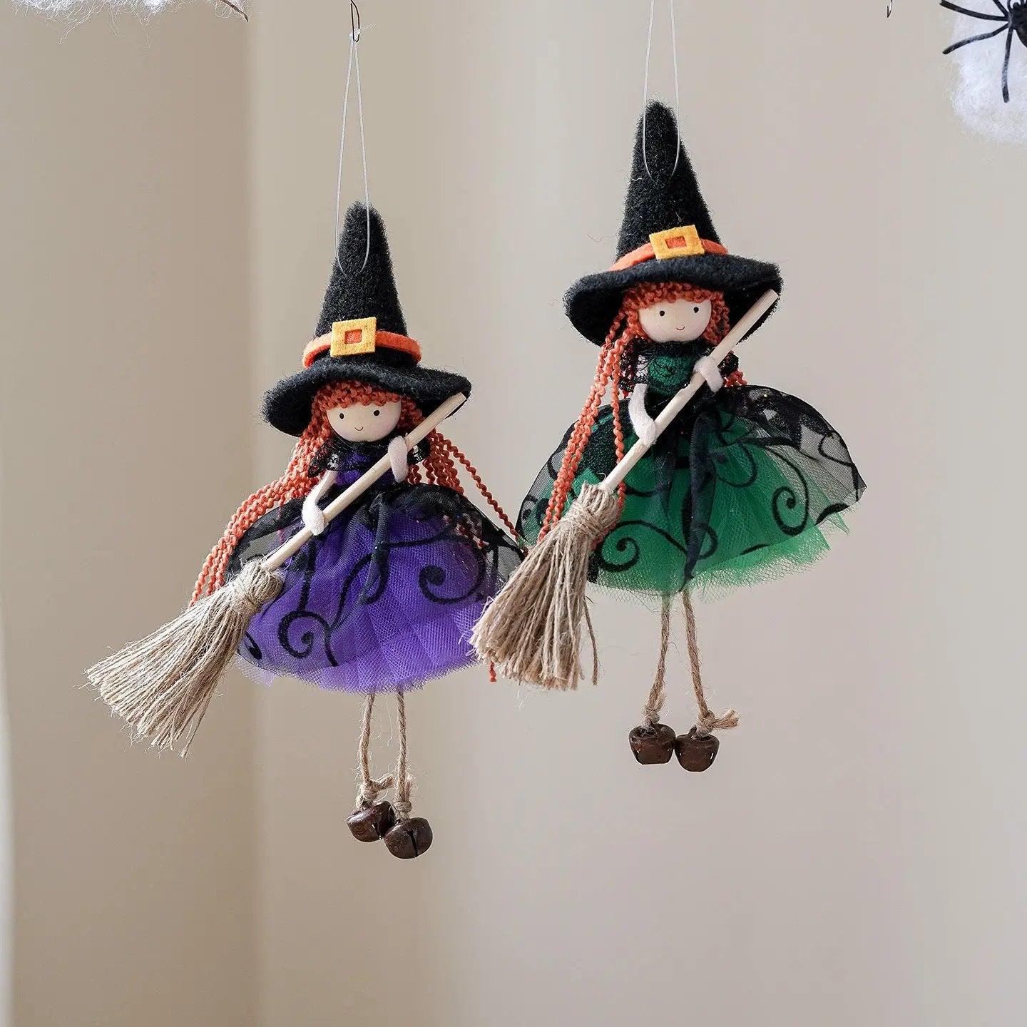 Halloween Mesh Broom Girl Angel Christmas Tree Pendant - AllvueCo