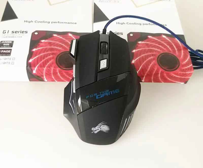 Wired Gaming Mouse 5500 DPI - High-Performance Optical Mouse with 7-Color LED Backlight for Gamers