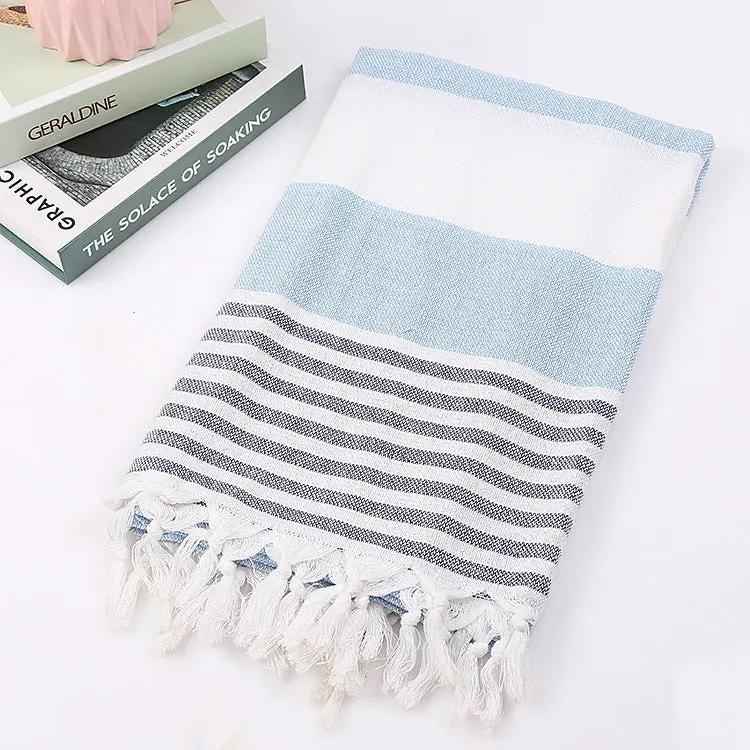 Cotton Striped Beach Towel 100x180cm - Stylish Striped Beach Towel for Fun in the Sun