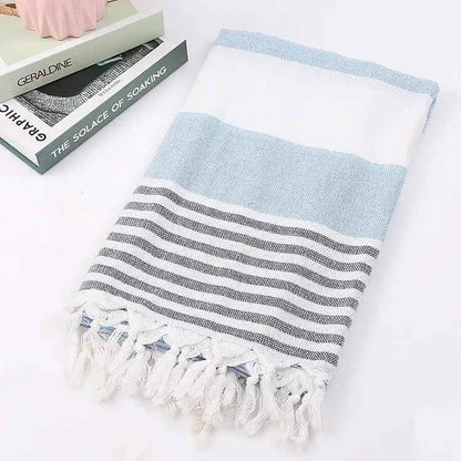 Cotton Striped Beach Towel 100x180cm - Stylish Striped Beach Towel for Fun in the Sun
