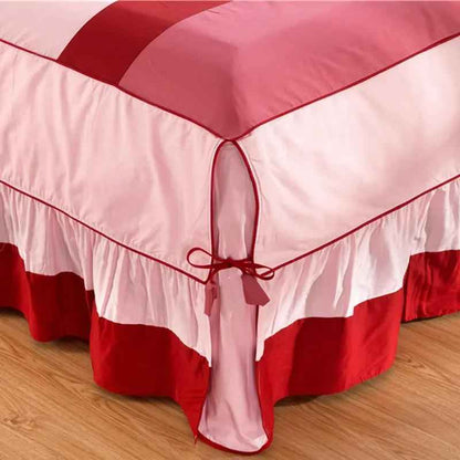 Solid Color Cotton Bed Skirt Set of Four - Premium Quality Cotton Bedding