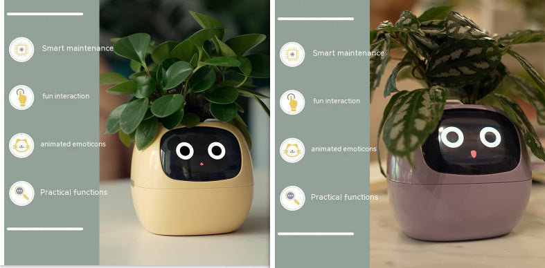 Smart Planter with AI Sensors – Interactive Plant Care with 49+ Expressions & Real-Time Monitoring AllvueCo