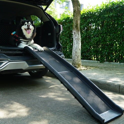 Portable Foldable Pet Ramp Ladder – Non-Slip Dog & Cat Travel Ramp (Black) - AllvueCo
