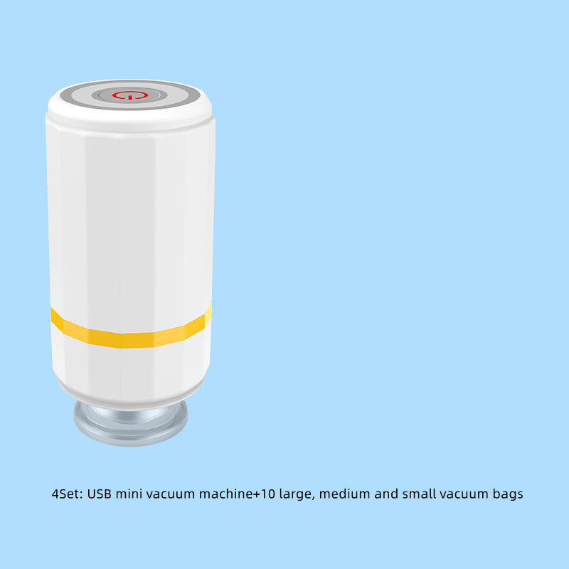 Mini USB Rechargeable Vacuum Sealer Pump – Portable Food & Clothes Saver with Storage Bags AllvueCo