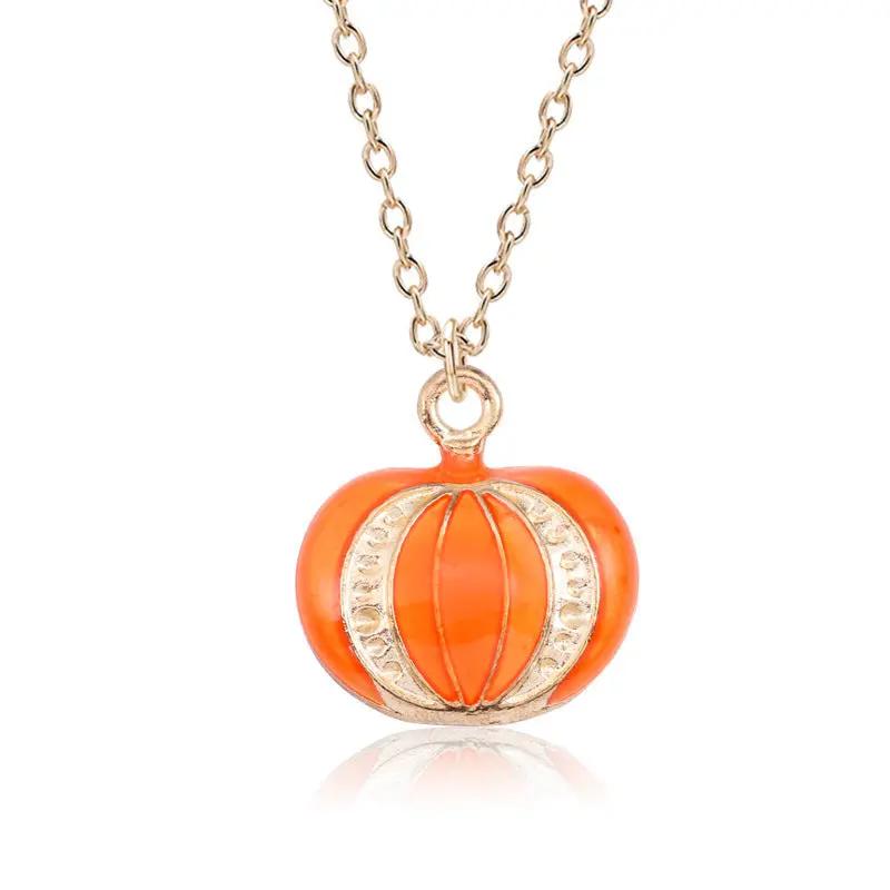 Halloween Oil Drop Pumpkin Cat Necklace Creative Clavicle Ch | Jewelry & Accessories - AllvueCo
