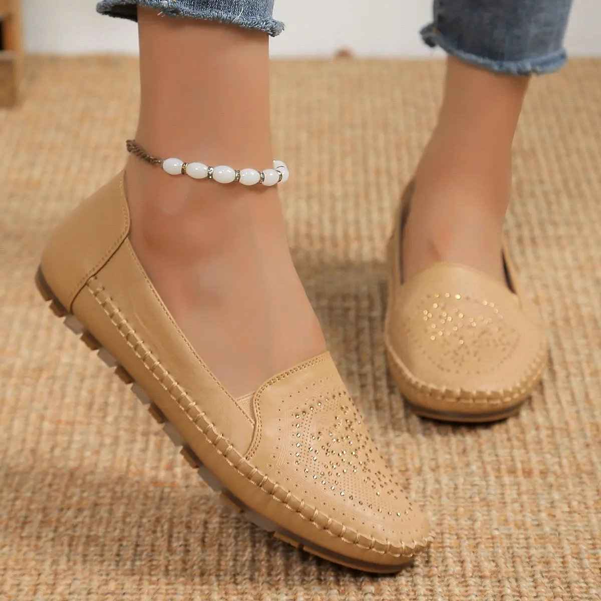 Handmade Casual Women's Shoes - Gommino Solid Color Casual Footwear