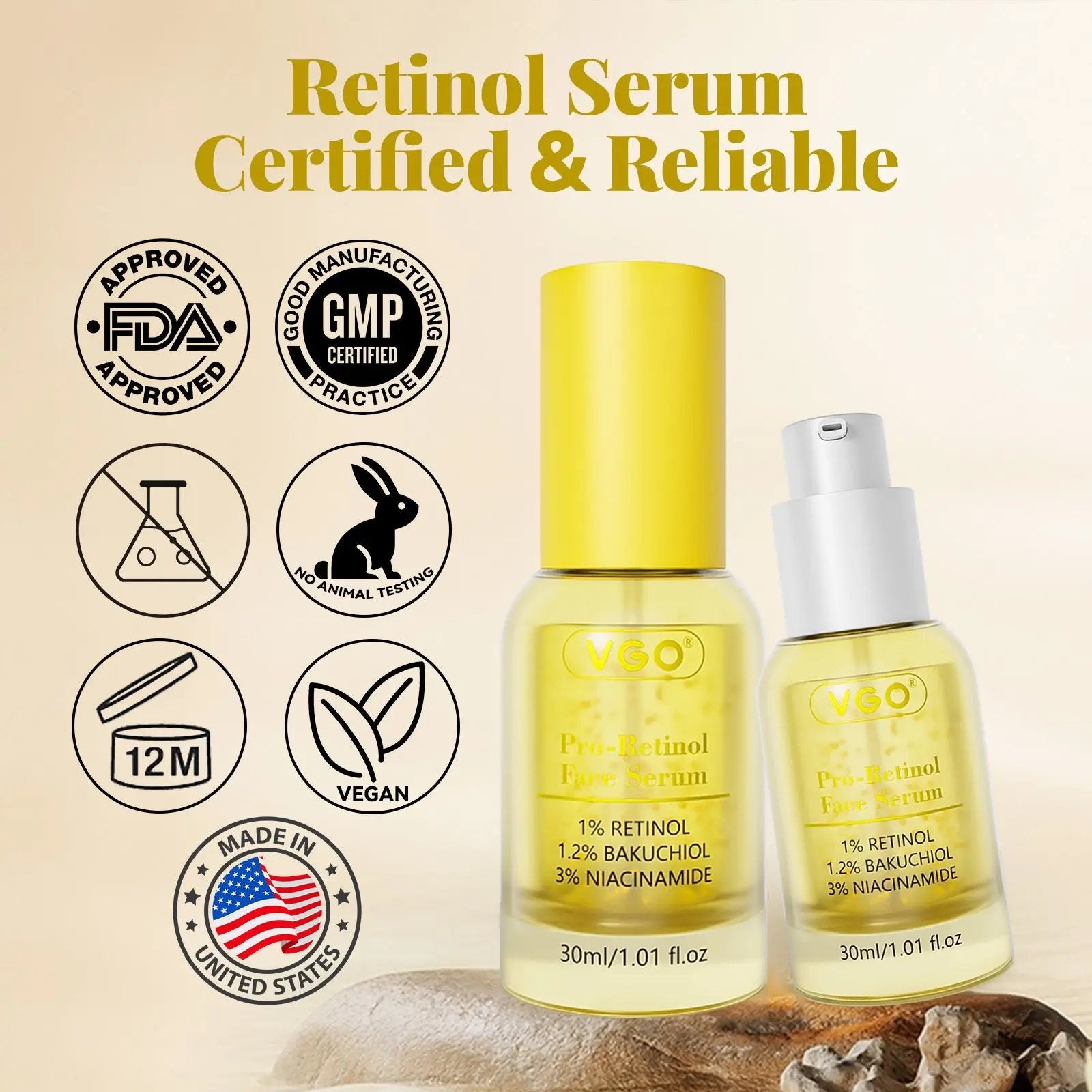 Pro-Retinol Face Serum – Anti-Aging, Skin Repair & Wrinkle Reduction Serum (30ml) - AllvueCo