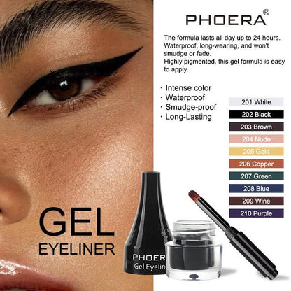 Phoera Ten Color Eyeliner - Versatile Eyeliner for All Styles - AllvueCo
