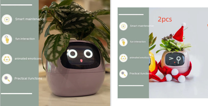 Smart Planter with AI Sensors – Interactive Plant Care with 49+ Expressions & Real-Time Monitoring AllvueCo