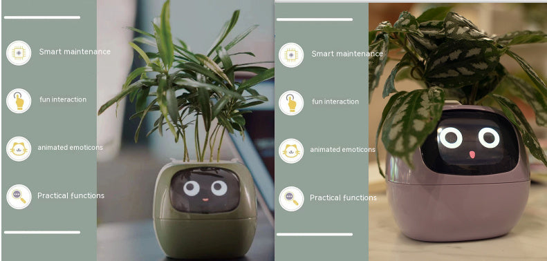 Smart Planter with AI Sensors – Interactive Plant Care with 49+ Expressions & Real-Time Monitoring AllvueCo