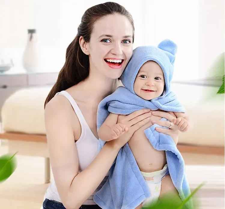 Cotton Baby Hooded Bath Towel for Adorable Baby Care & Electronic Learning Toys