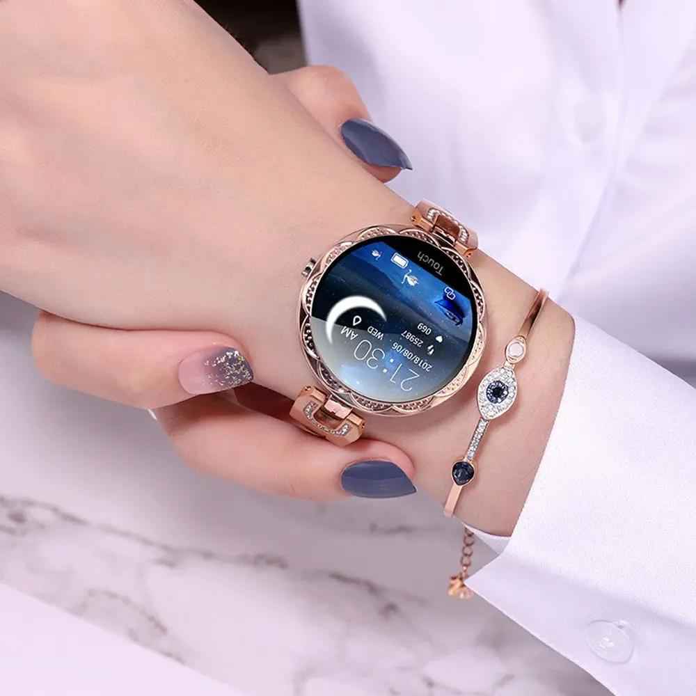 Fashion Women's Smart Watch - Waterproof Wearable Device with Heart Rate Monitor