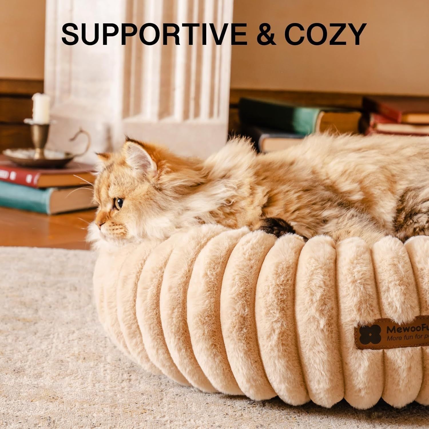 Plush Donut Cat Bed – Cozy Round Nest for Small Pets (Up to 25 lbs) - AllvueCo