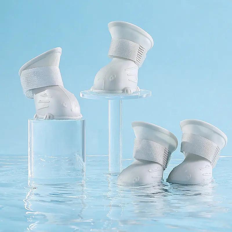 Dog Rain Boots 4pcs Waterproof Silicone Non-Slip Footwear - AllvueCo