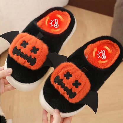 Halloween Cartoon Pumpkin Slippers with Small Wings Design - AllvueCo