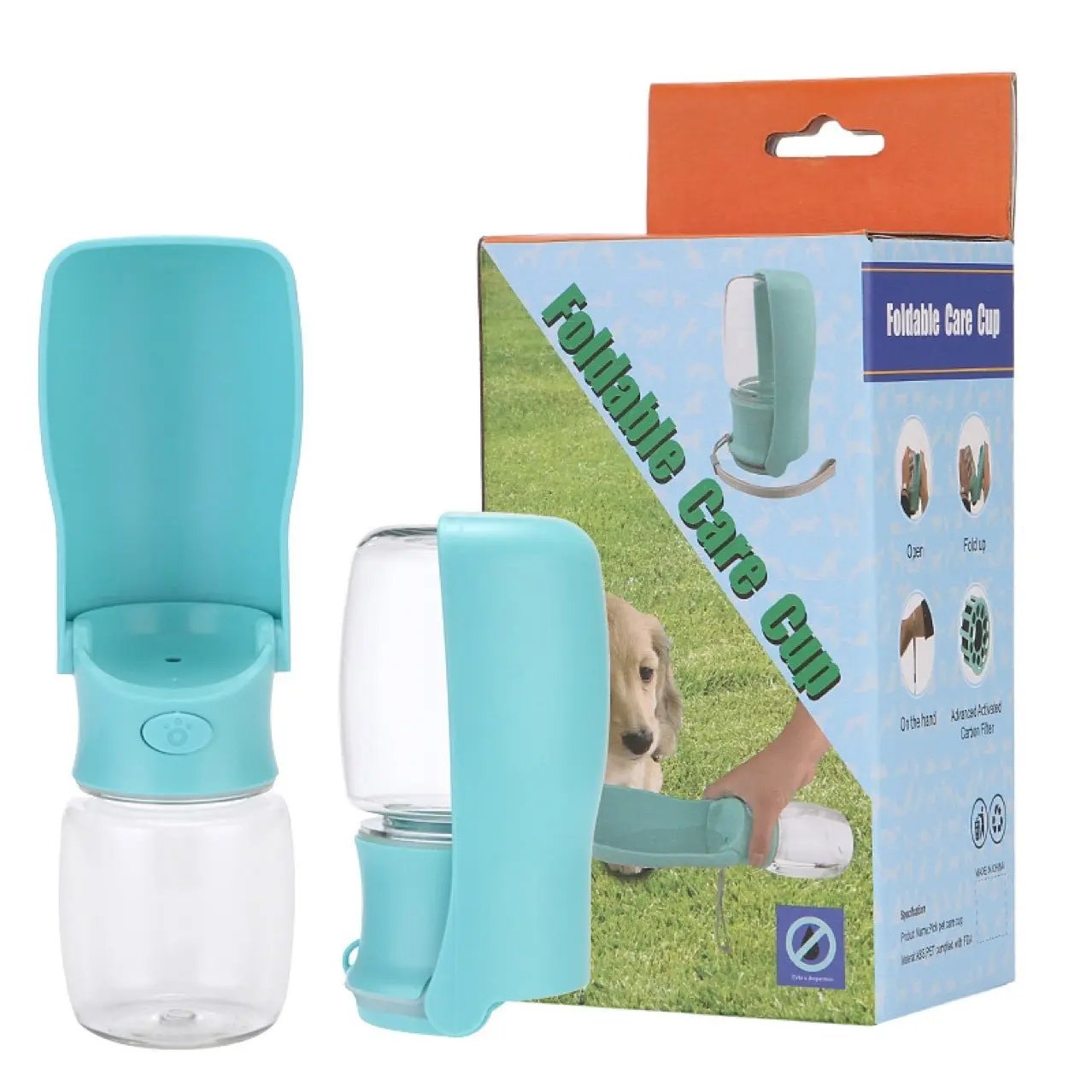 Dog Portable Water Bottle - Foldable Pet Water Dispenser for Dogs - AllvueCo