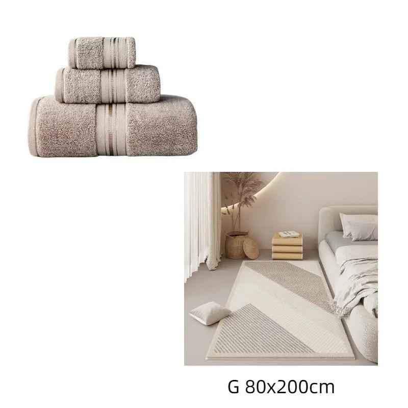 Pure Color Thick Premium Cotton Bath Towel Set - Ultra-Soft and Absorbent Towels