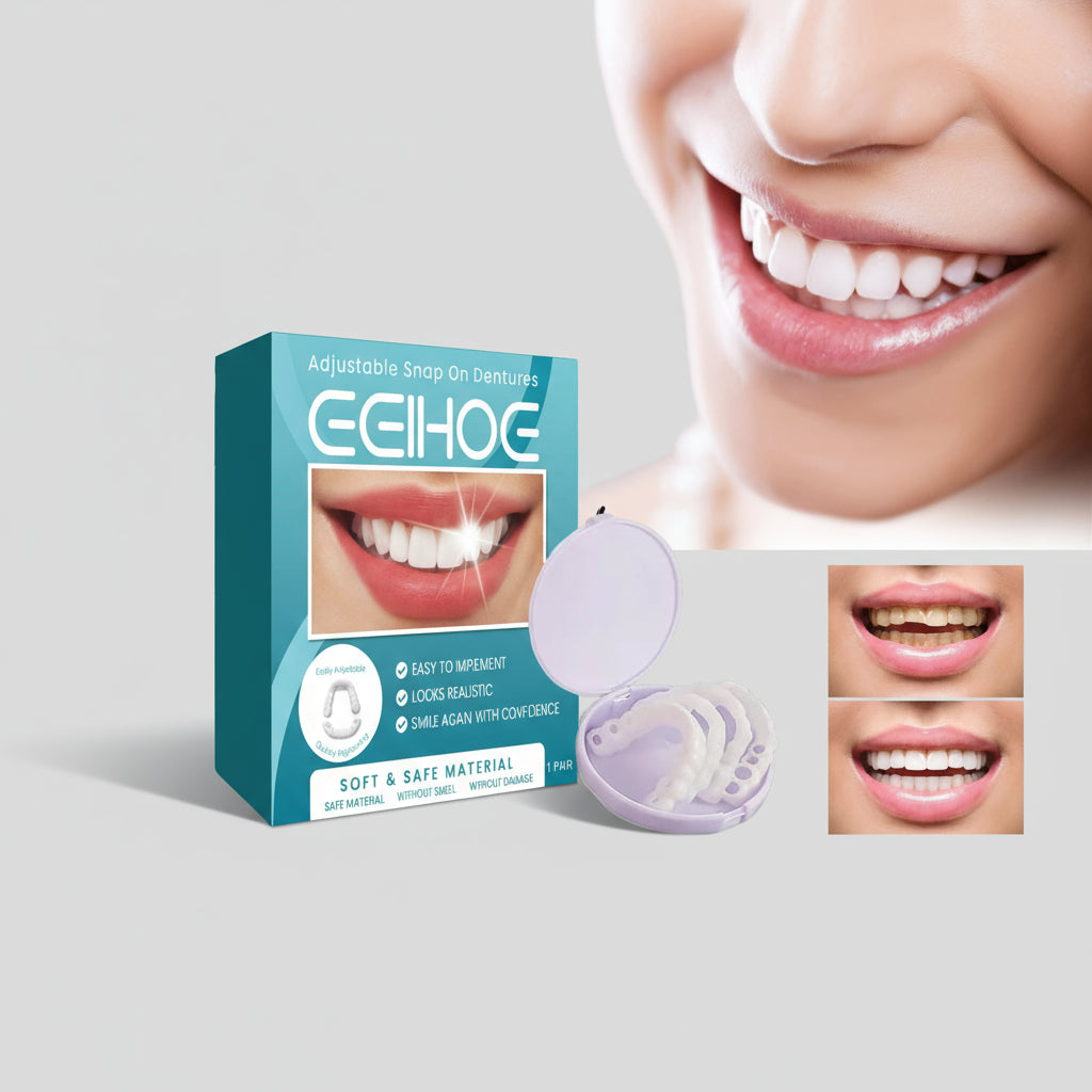 Adjustable Snap-On Dentures – Temporary Cosmetic Teeth Set for Oral Care - AllvueCo