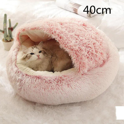 2 In 1 Dog And Cat Bed Pet Winter Bed Round Plush Warm Bed H | Other My Store