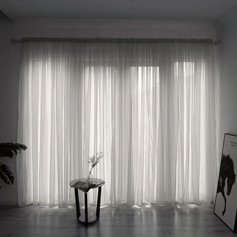Simple and Modern Balcony Solid Color Gauze Curtain - Elegant Design - AllvueCo
