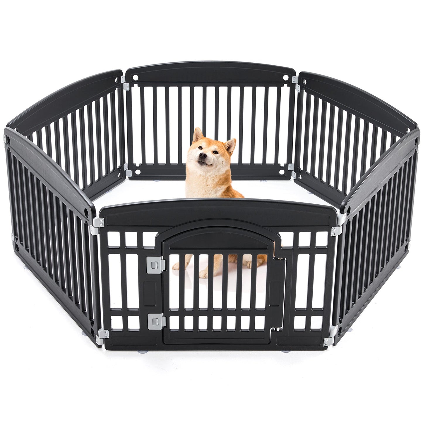 Heavy-Duty Dog Playpen Fence – Safe & Portable Pet Enclosure with Lockable Door for Indoor & Outdoor Use - AllvueCo