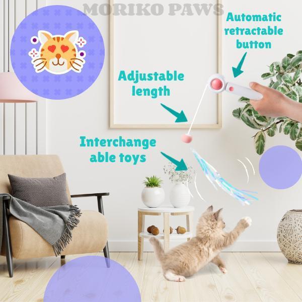 Retractable Laser Cat Teaser Wand – Interactive Toy for Playful Kittens & Cats - AllvueCo