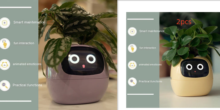 Smart Planter with AI Sensors – Interactive Plant Care with 49+ Expressions & Real-Time Monitoring AllvueCo