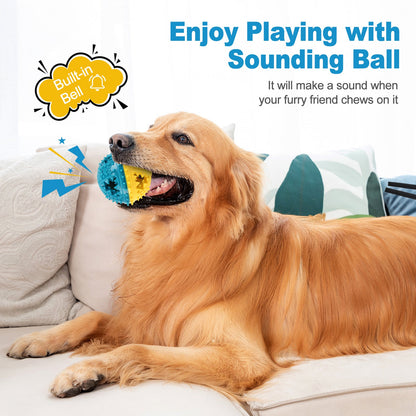 Dog Chew Toy – Teeth Grinding & Food Dispensing Sound Ball for Dogs - AllvueCo