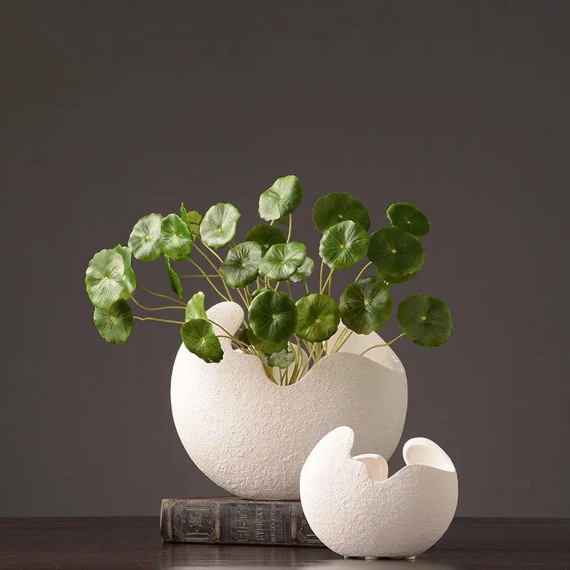 Simple White Ceramic Vase Decoration - Elegant Home Accent - AllvueCo