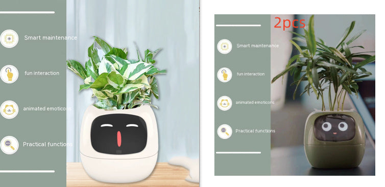 Smart Planter with AI Sensors – Interactive Plant Care with 49+ Expressions & Real-Time Monitoring AllvueCo
