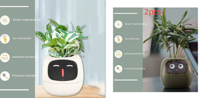 Smart Planter with AI Sensors – Interactive Plant Care with 49+ Expressions & Real-Time Monitoring AllvueCo